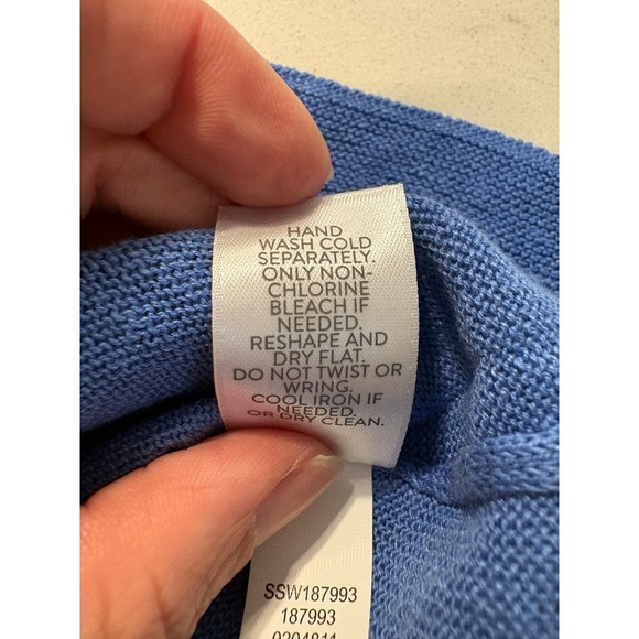 J. Jill Blue Opal Linen Blend Sweater Tunic Boat Neck 3/4 Sleeve Large Tall NWT - Picture 9 of 9